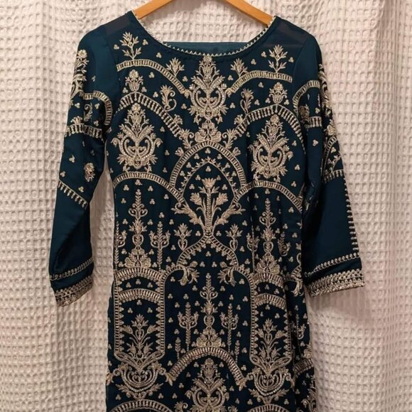 Salwar Kameez in Deep Teal - Picture 1 of 8